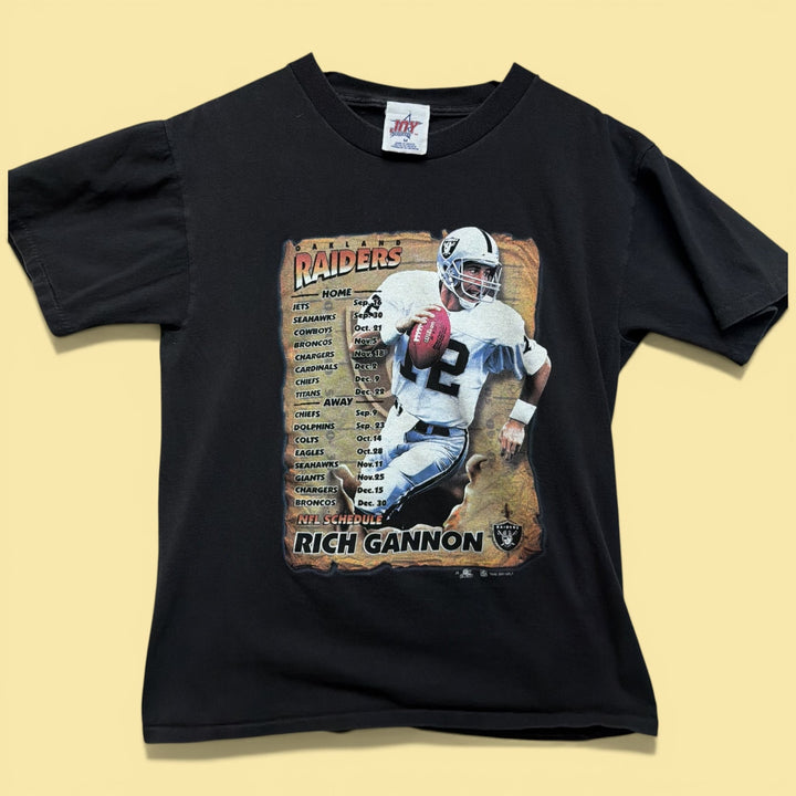 Vintage 2000s Rich Gannon Oakland Raiders Indiana Jones Style T Shirt Size Medium