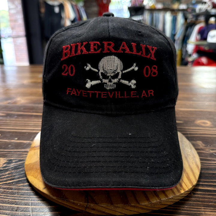 Vintage Fayetteville Bike Rally Skull Strap Back Hat