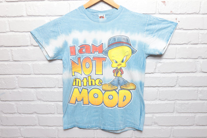 2000s Vintage Tweety I Am Not In the Mood Tie Dye T Shirt Size Medium