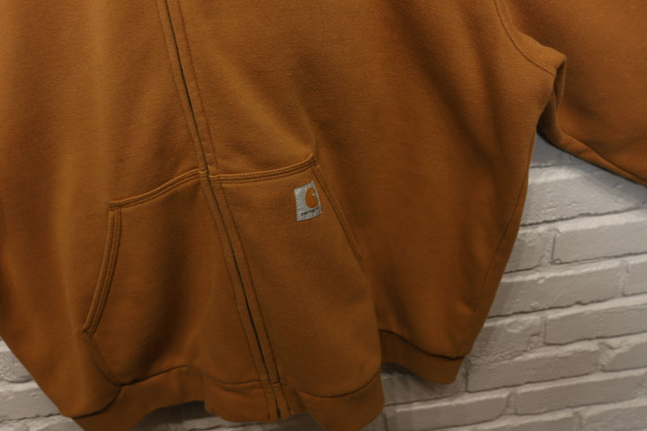 2000s carhartt tan zip up hoodie size xxxl