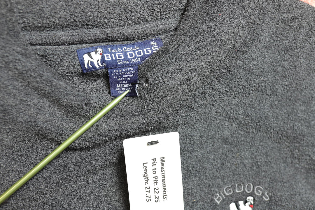 Big Dogs Vintage Embroidered Fleece Sweatshirt 90s Medium