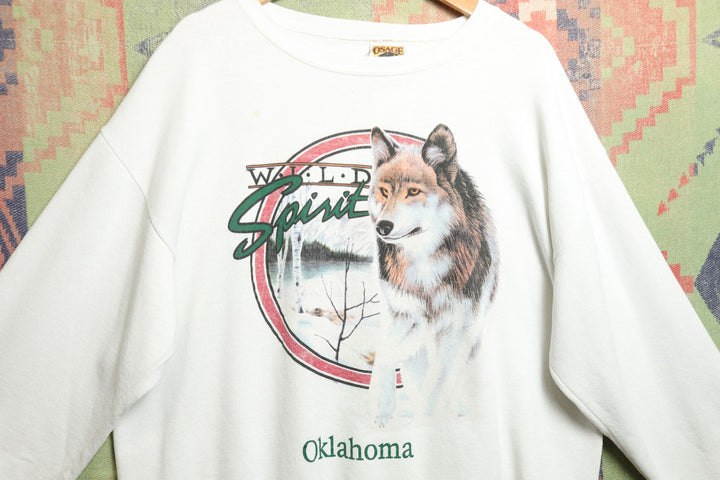 Oklahoma Wolf Vintage Sweatshirt XXL 90s