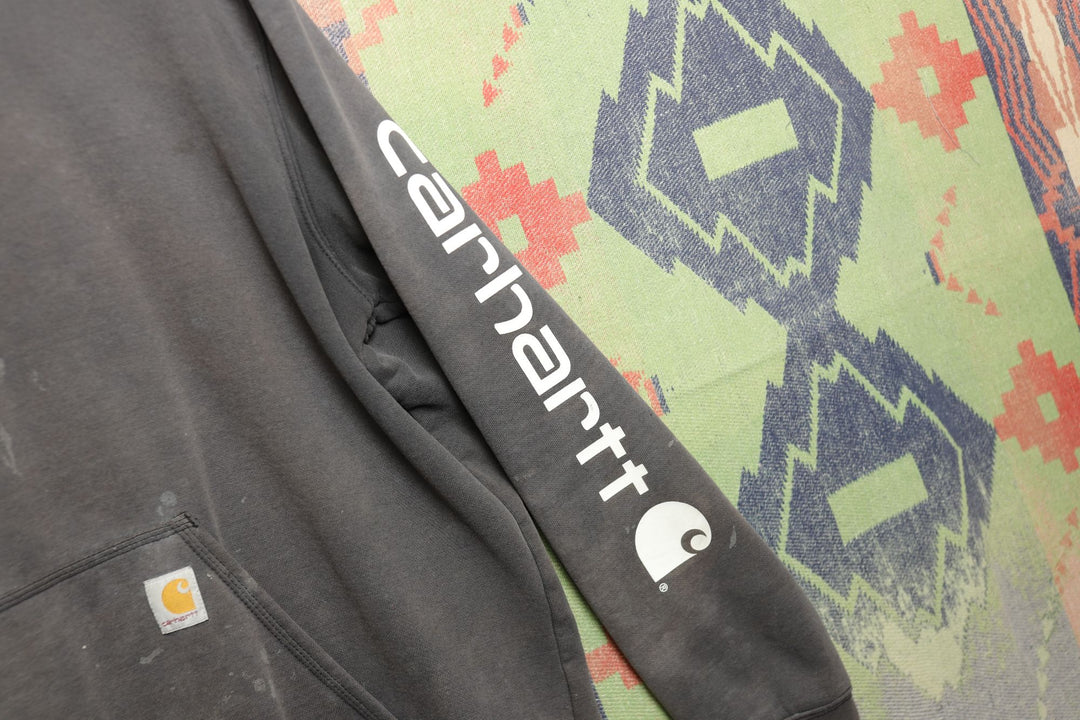 Carhartt Faded Black Hoodie Size XL