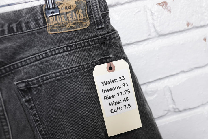 Old Navy Vintage Faded Black Jeans 90s 33/31