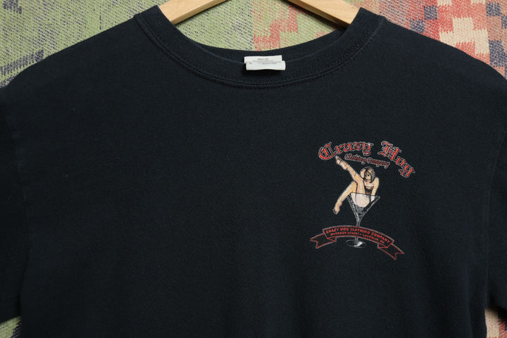 Crazy Hog Clothing Company Vintage Biker Girl T Shirt Small Y2K 2000s