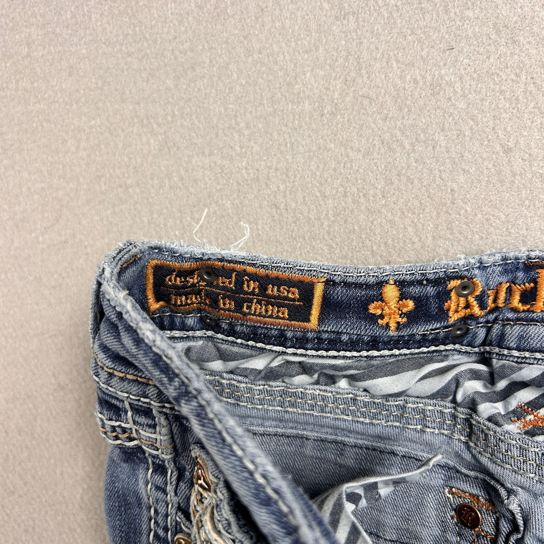 Women's Rock Revival Alost Skinny Jeans 30x30 Big Stitch Y2K