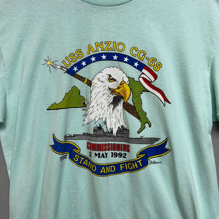 1992 USS Anzie CG-68 Commision Day Military Shirt Size Large