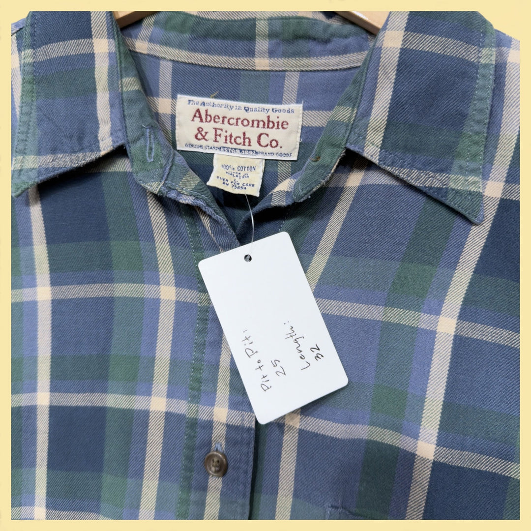 Vintage Abercrombie and Fitch 2000s Plaid Button Down Shirt Size Large