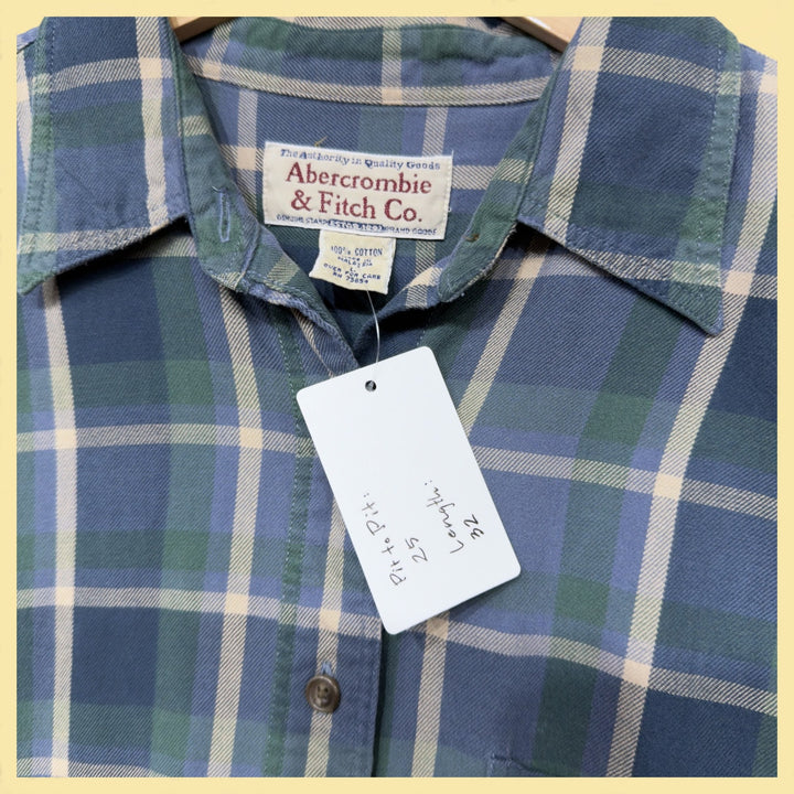 Vintage Abercrombie and Fitch 2000s Plaid Button Down Shirt Size Large