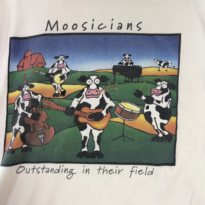 Vintage Moosicians Cows Funny T Shirt Size Large