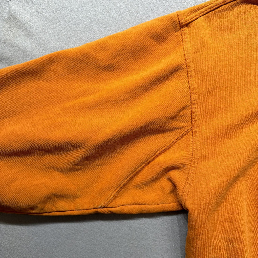 Y2K éS Skateboard Co Round Text Logo Hoodie Orange Size Large