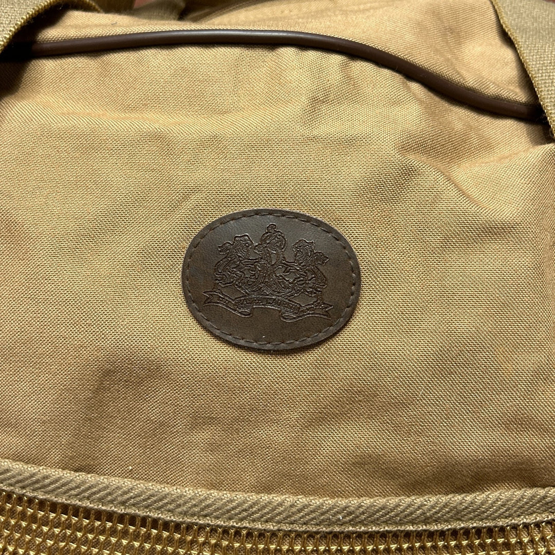 Ralph Lauren Duffle Bag Vintage Tan Canvas and Leather Travel Weekender Bag