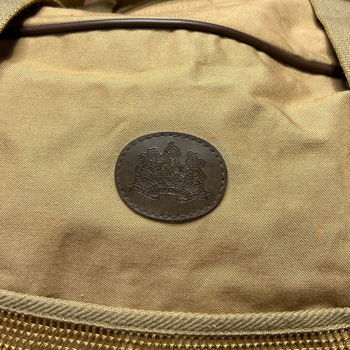 Ralph Lauren Duffle Bag Vintage Tan Canvas and Leather Travel Weekender Bag