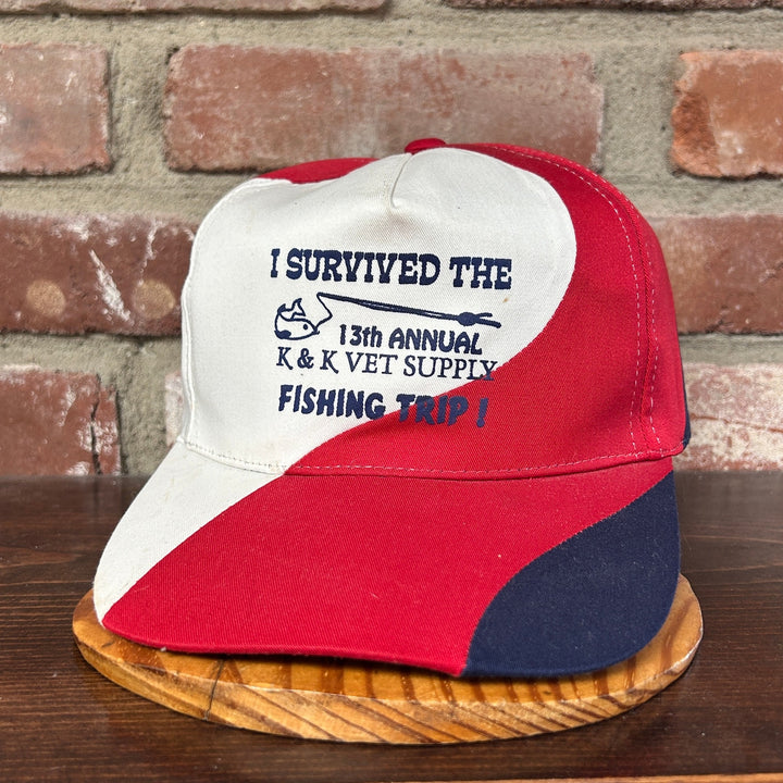 Vintage Red White and Blue fishing Trip Hat