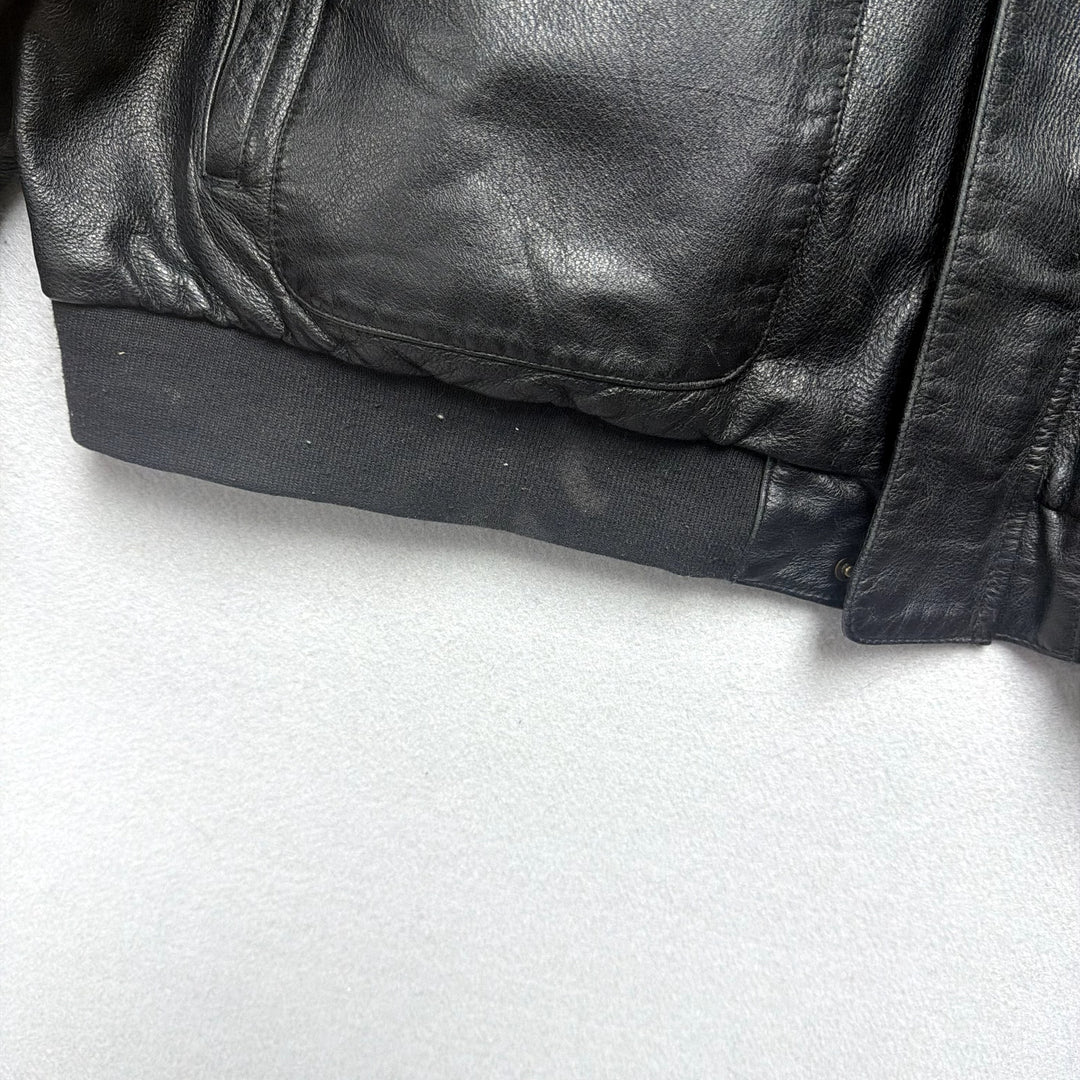 Vintage Durkee's Express A2 Leather Flight Bomber Jacket Size XXL