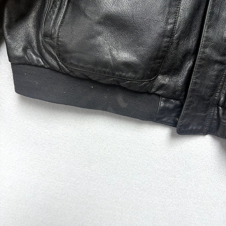 Vintage Durkee's Express A2 Leather Flight Bomber Jacket Size XXL