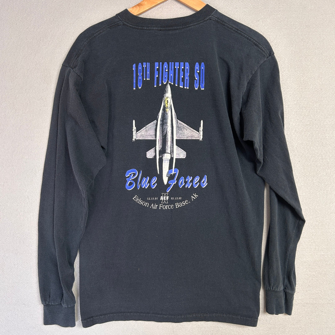 Vintage Blue Foxes 18th Fighter SD Jet Fighter Operation Freedom Shirt Large