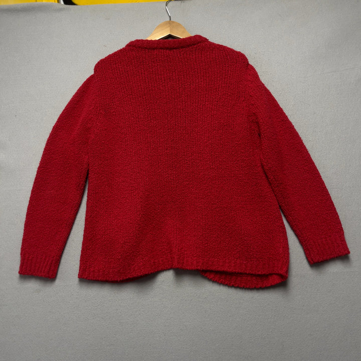 90's Miceli Women's Red Cardigan Sweater Size Large