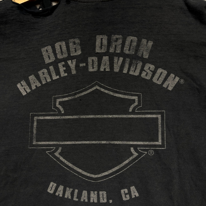 Vintage Thrashed Harley davidson Oakland Long Sleeve T Shirt Size XXL