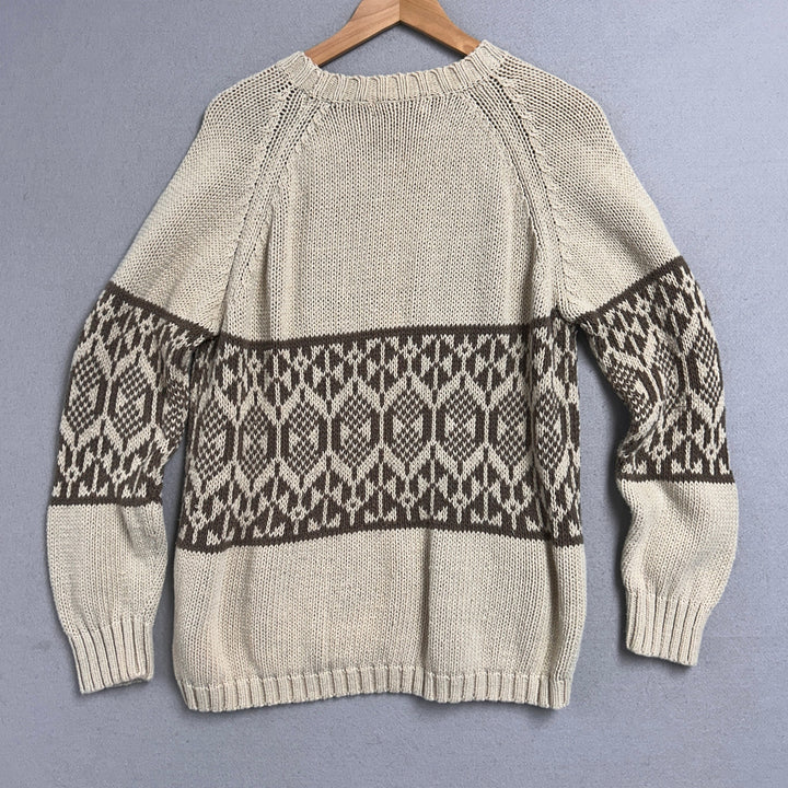 Vintage Eddie Bauer Women's Cotton Linen Blend Sweater Size XL