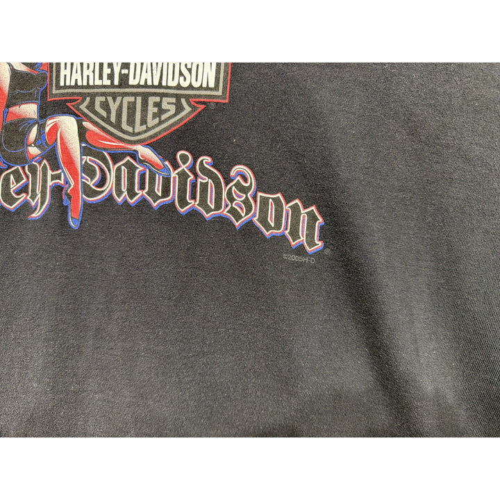 Harley Davidson Goth Pin up Girl Vintage T Shirt Size XL 2000s