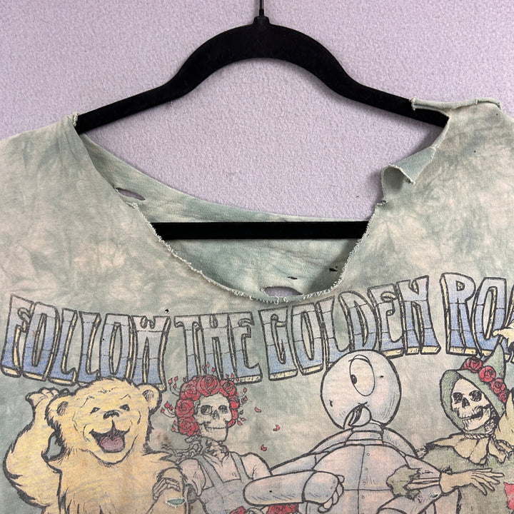 Vintage Grateful Dead Liquid Blue Heavily Distressed Thrashed T Shirt Size XL