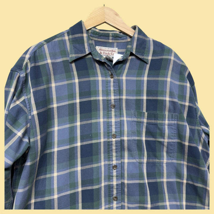 Vintage Abercrombie and Fitch 2000s Plaid Button Down Shirt Size Large