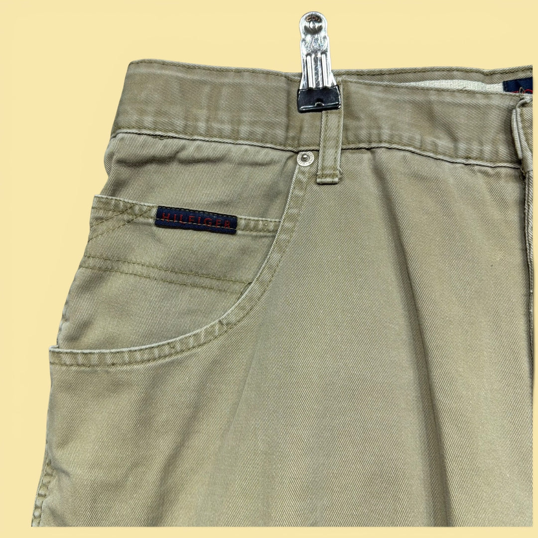 Vintage 90s Tommy Hilfiger Flag Patch Cargo Pants Size 34