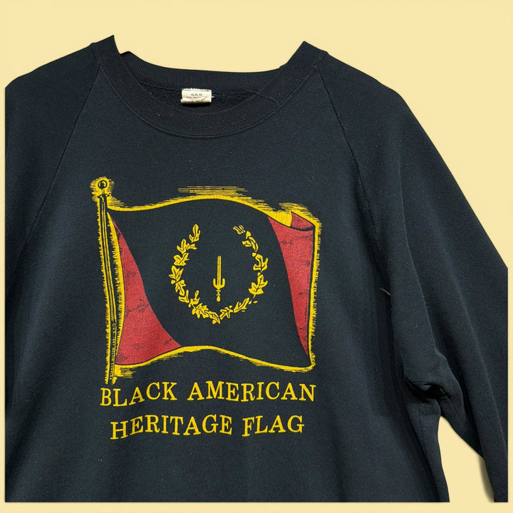 Vintage Black American Heritage Flag 70s Sweatshirt Size XL