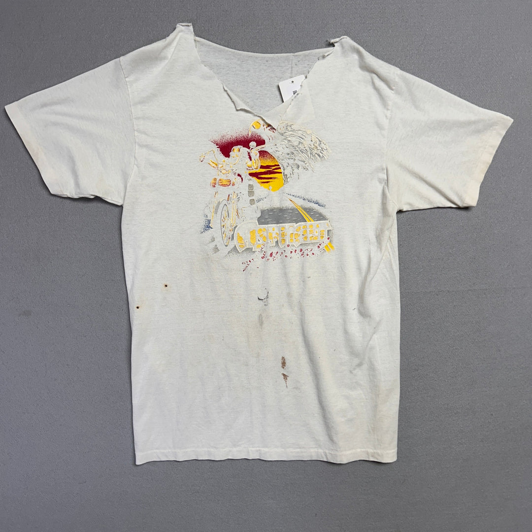 Vintage Thrashed Asphalt Animal Biker T Shirt Size Large