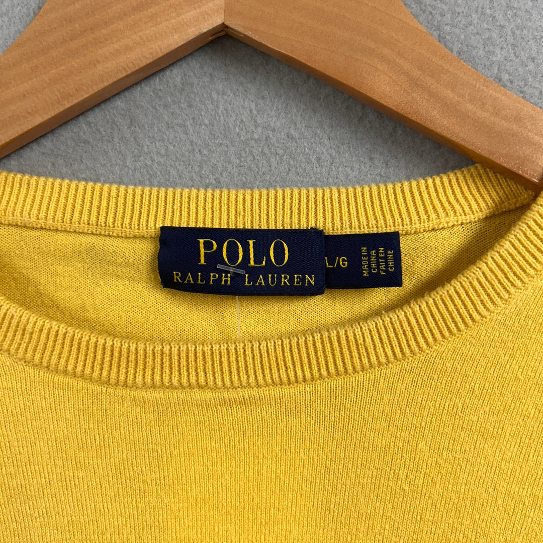Polo Ralph Lauren Yellow Cotton Sweater Size Large