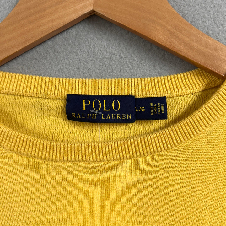 Polo Ralph Lauren Yellow Cotton Sweater Size Large