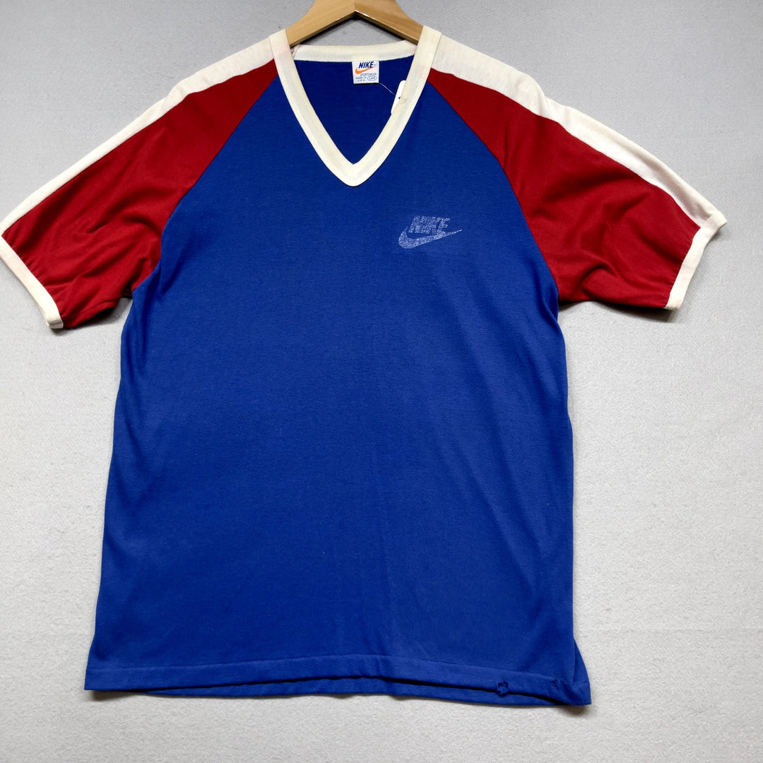 Vintage Nike V Neck 1970s T Shirt Size Large