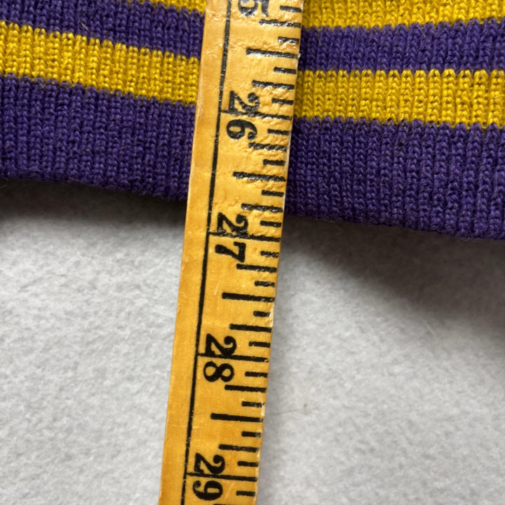 Vintage 70's Varsity High School Letterman Jacket Gold & Purple XL