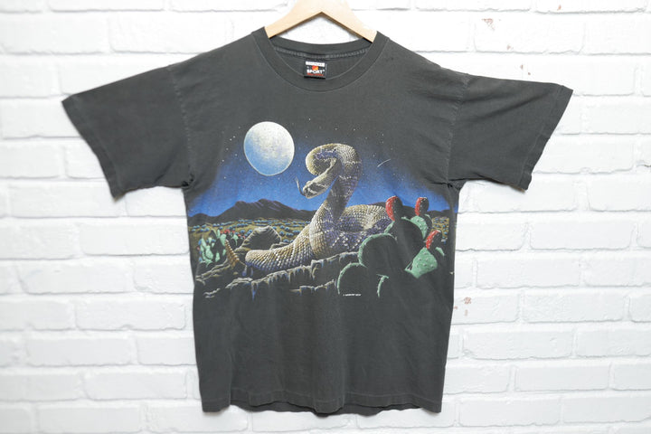 Southwest Rattlesnake Vintage Wrap Around T Shirt 90s Large