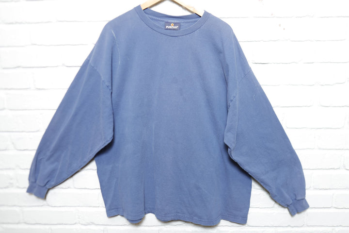 Puritan Vintage Blue LS T Shirt 2000s XXL