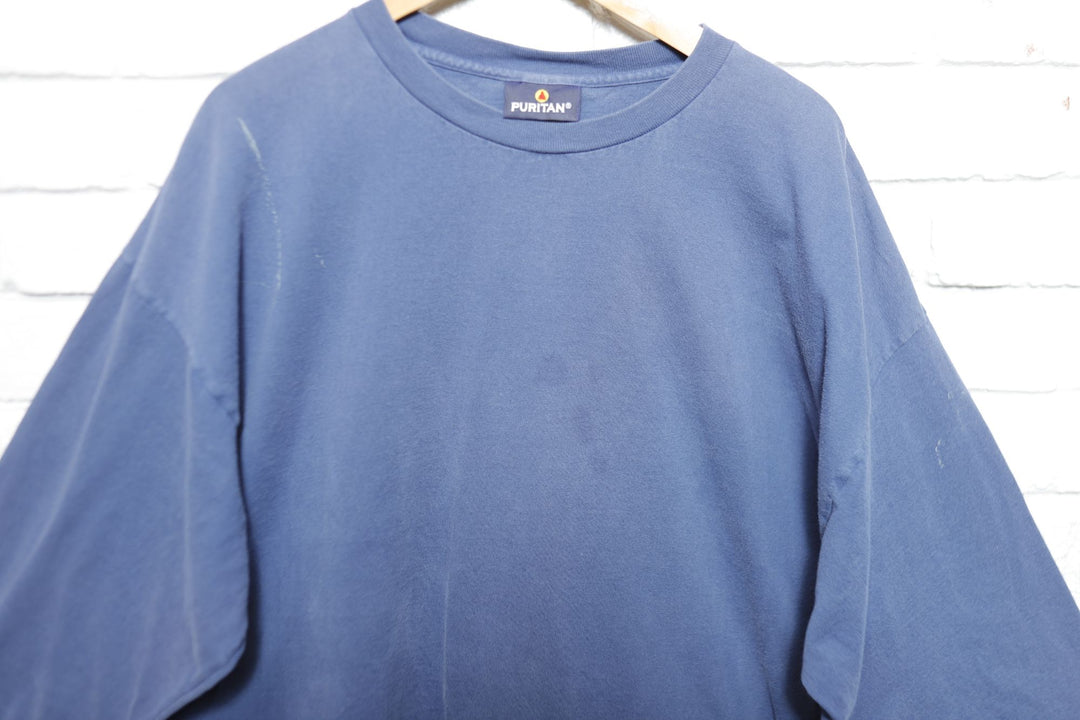 Puritan Vintage Blue LS T Shirt 2000s XXL