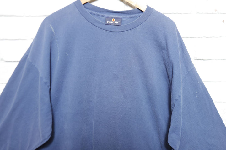 Puritan Vintage Blue LS T Shirt 2000s XXL