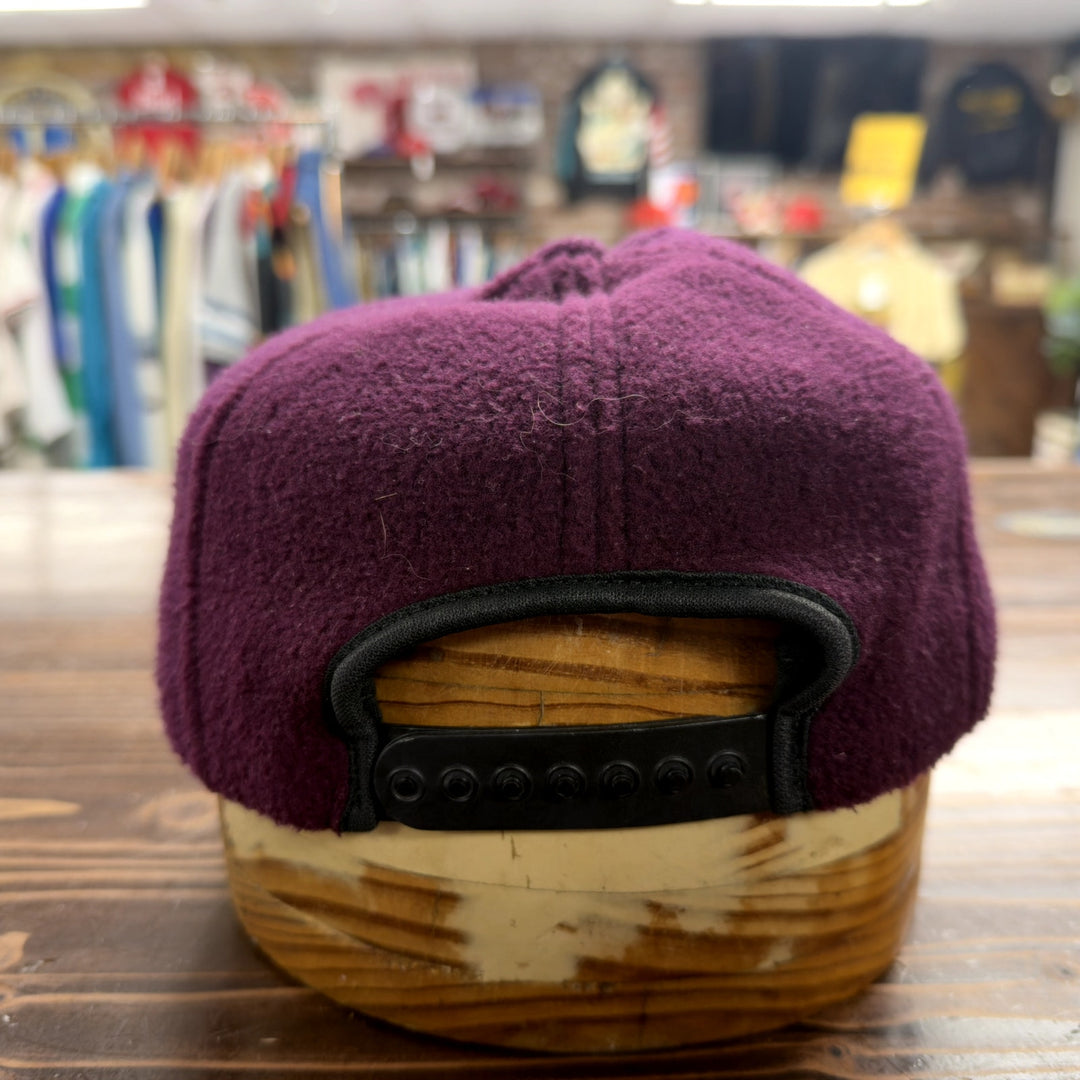 Purple Fleece Vintage Snapback Hat 90s