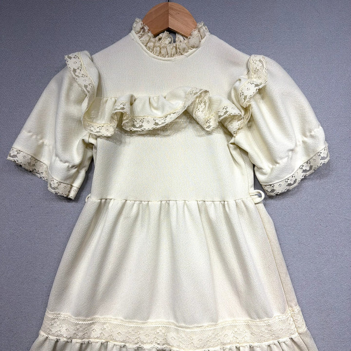 Vintage girl's Lace Trimmed Prairie Dress Size Medium