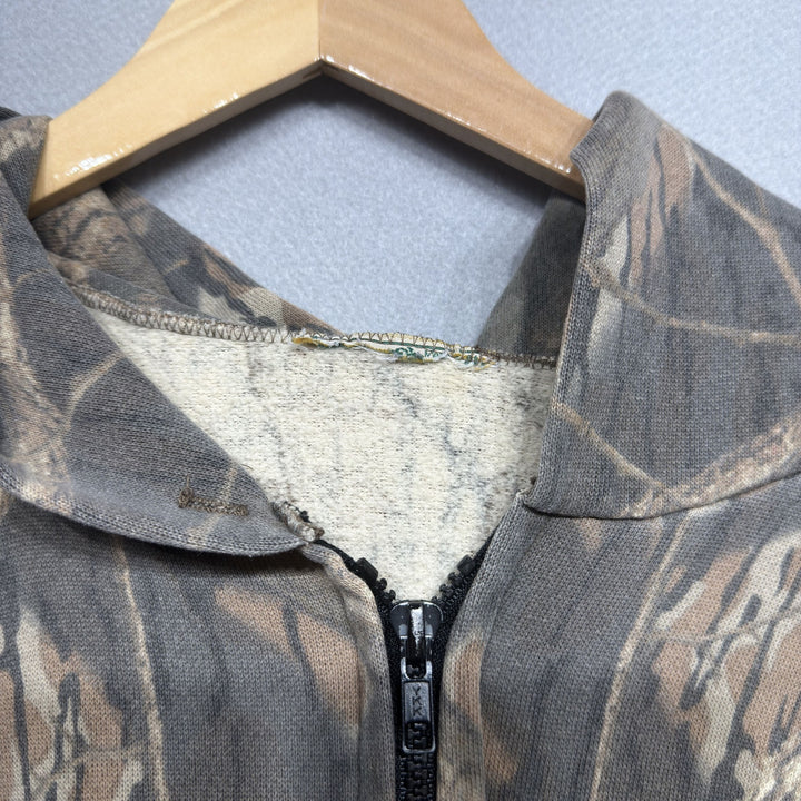 Vintage 90s Mossy Oak Shadow Branch Camo Hoodie Size Large Grunge Faded