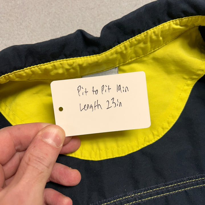 Vintage Y2K Nike Navy and Neon Green Windbreaker Jacket Size Large