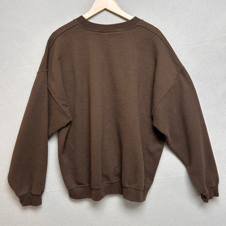 Y2K Silver Dollar City Brown Sunflower Theme Park Sweatshirt Size XL