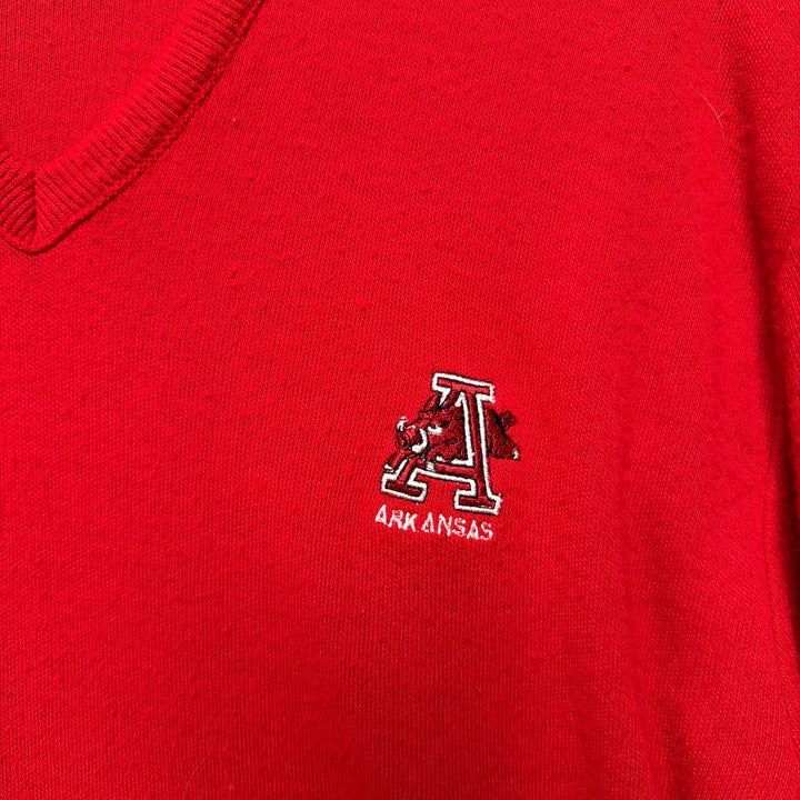 Vintage University of Arkansas V Neck Sweater Size Large