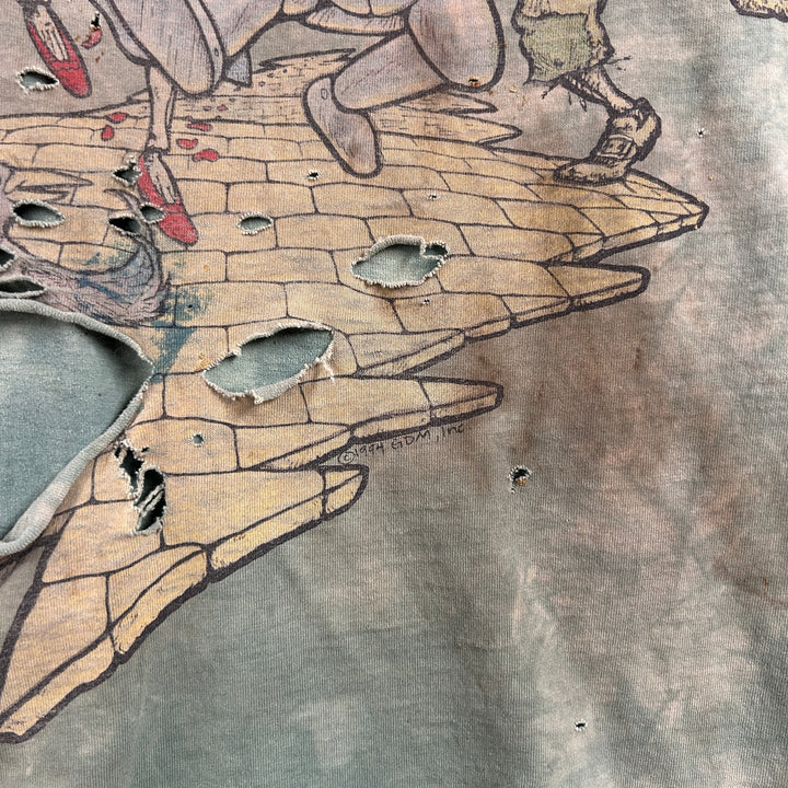 Vintage Grateful Dead Liquid Blue Heavily Distressed Thrashed T Shirt Size XL