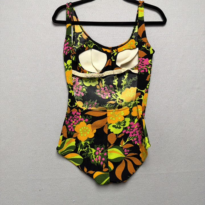Vintage Mid Century Helanca Fabric One Piece Swimsuit Made in italy Size 12