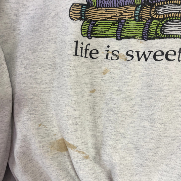 Vintage Books and Cats Sweatshirt Size Large