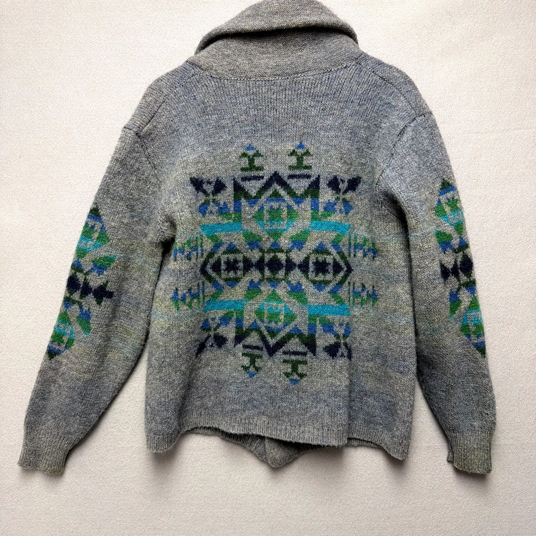 Vintage Pendleton Aztec Shawl Collar Cardigan Sweater Size Large