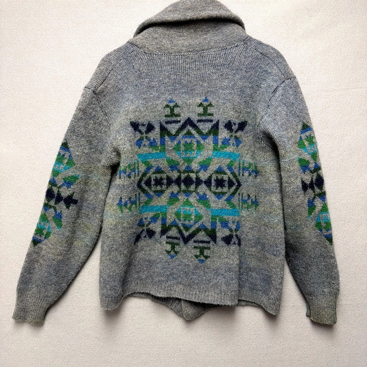 Vintage Pendleton Aztec Shawl Collar Cardigan Sweater Size Large