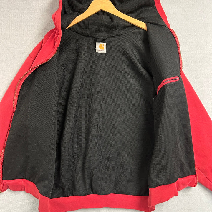 Vintage Carhartt Thermal Lined Red Hoodie Size XXL